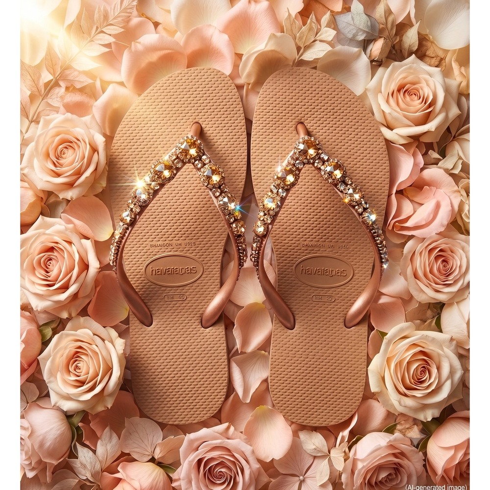 SLLX0068 | W's 11/12 | Swarovski x Havaianas Timeless Romance flip flops sandals